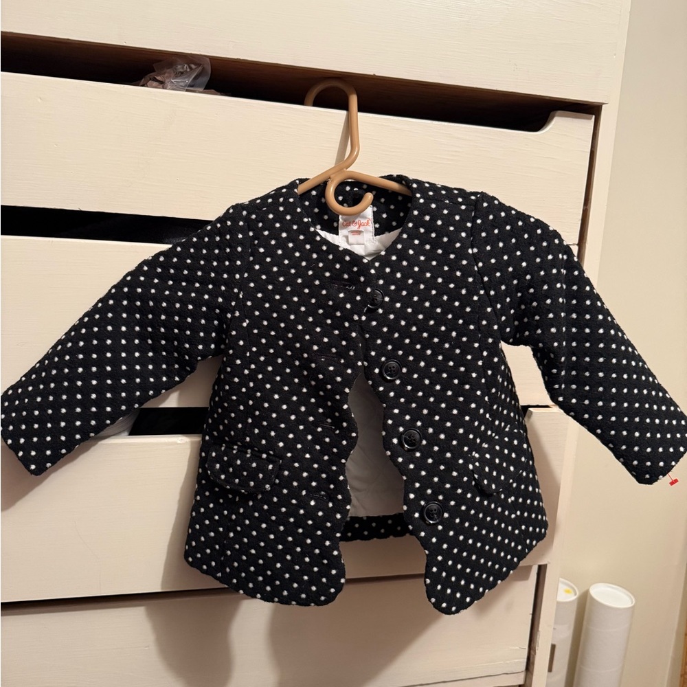 Cat & Jack Black Polka Dot Kids Blazer